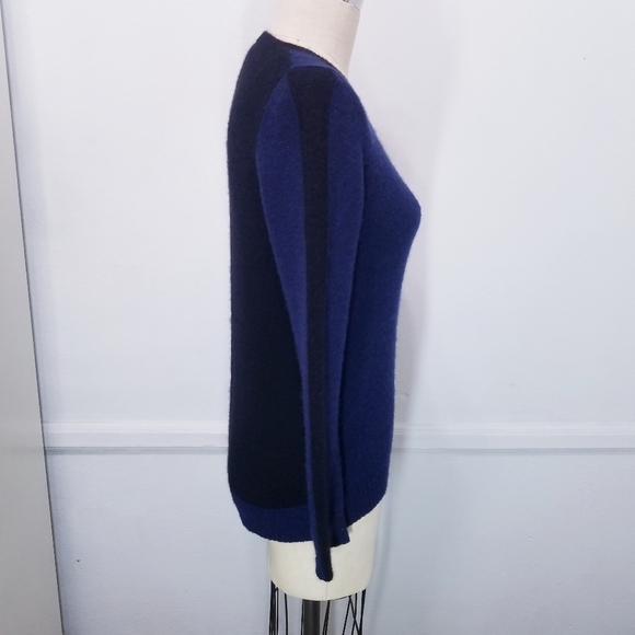 🌸 360 Sweater | 100% Cashmere Color Block Sweater S - Picture 9 of 12